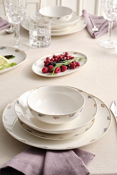 Karaca Elegance Bone Brillo 56 Parça 12 Kişilik Yemek Takımı Gold