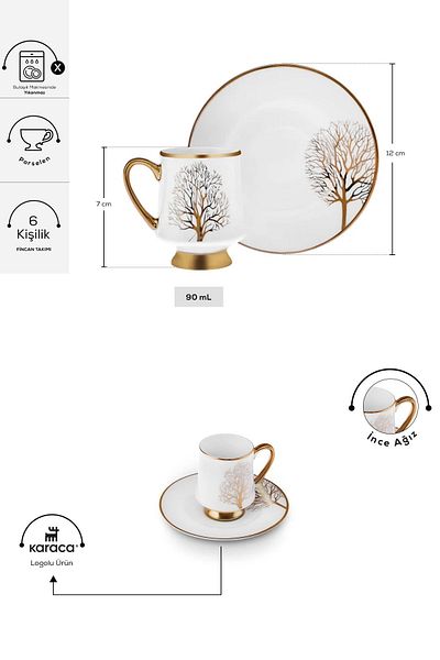 Karaca Afra 6 Persönlichkeit Kaffeetasse 90 ml