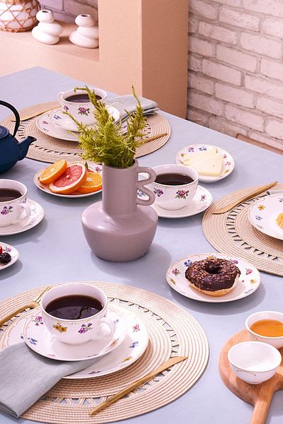 Karaca Forever Bone Natty 26 Piece Breakfast Set for 6