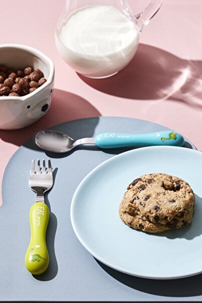 Karaca Dinosaur 3 Piece Kids Fork Spoon Knife Set