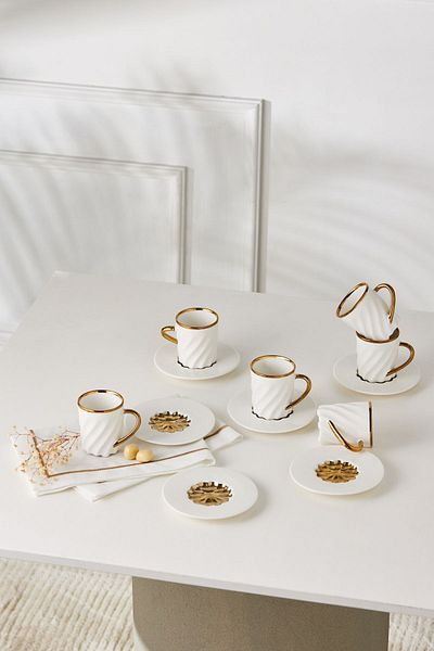 Karaca Set of 6 Coffee Cups Set 80 ml