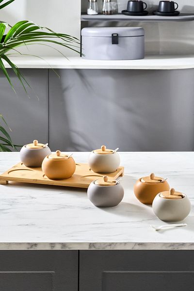 Karaca 6-Piece Viola Spice Set - With Spoon and Stand