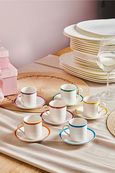 Karaca Timeless Coffee Cup Set for 6 Persons 80 Ml