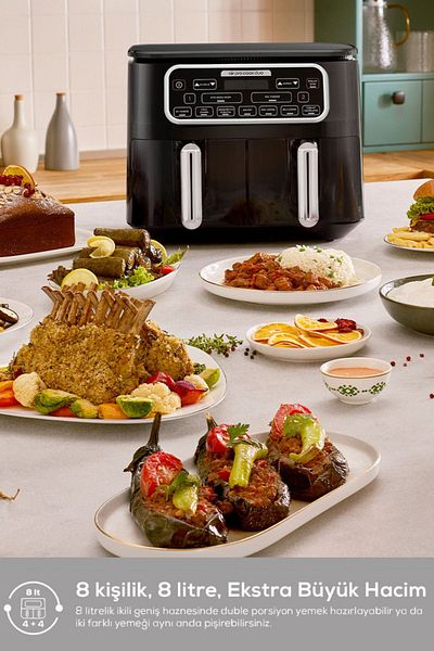 Karaca Airfryer Starlight XXXL – 4+4 Liter, Home Dinner Duo für 8 Personen