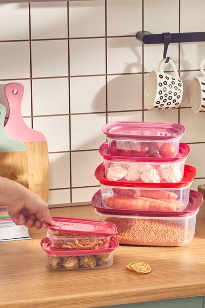 Karaca Vicks Red Velvet - Set of 6 Storage Containers