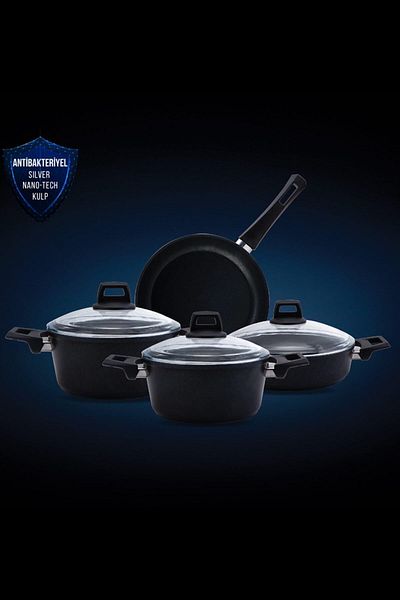 Karaca Bio Diamond Power Antibacterial Handle 7 Piece Pot Set
