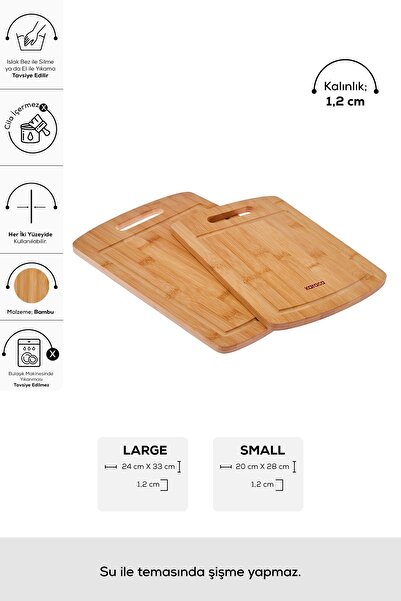 Karaca Alin 2'li Bambu Kesme Tahtası 28/33 Cm