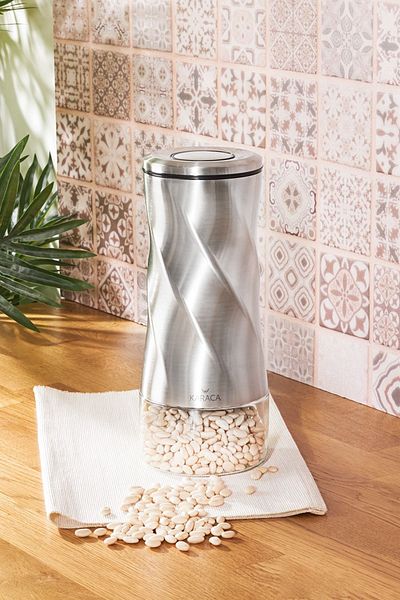 Karaca Tottori Inox Vacuum Glass Jar Storage Container Large