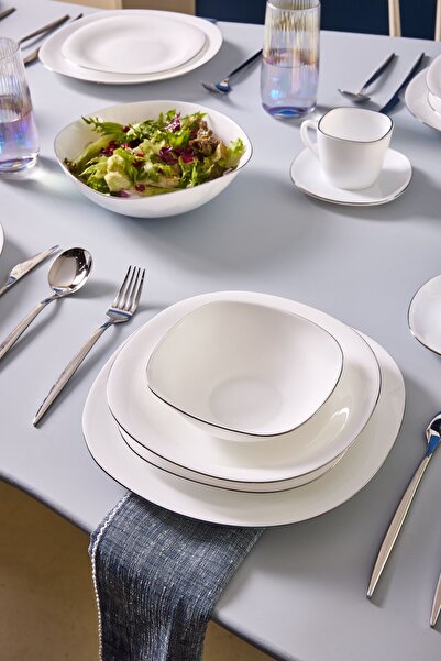 Karaca Rain 41 Parça 6 Kişilik Yemek Takımı Platin