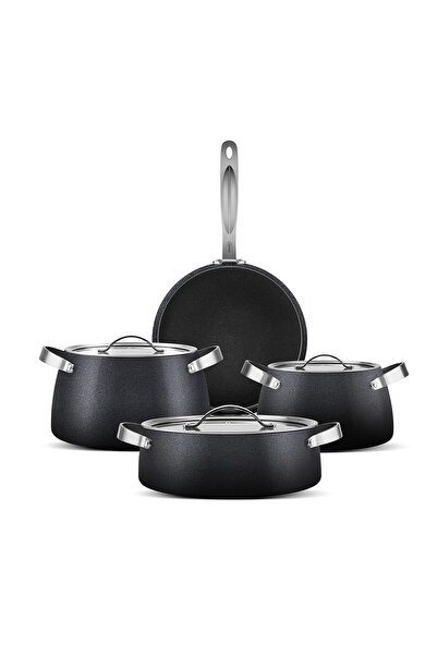 Karaca BioDiamond Dragon 7 Parça Tencere ve Tava Seti Siyah