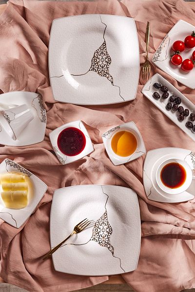 Karaca Fine Pearl Era 26 Piece Breakfast Serving Set for 6 Persons