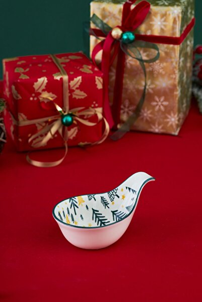 Karaca New Year Pine Tree Drop Snack Bowl 10 Cm