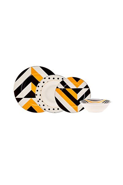 Karaca Posts Turuncu 24 Parça 6 Kişilik Porselen Yemek Takımı