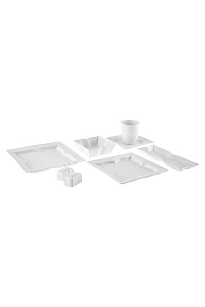 Karaca Winx Porcelain 28 Piece Breakfast/Serving Set for 6 Persons White