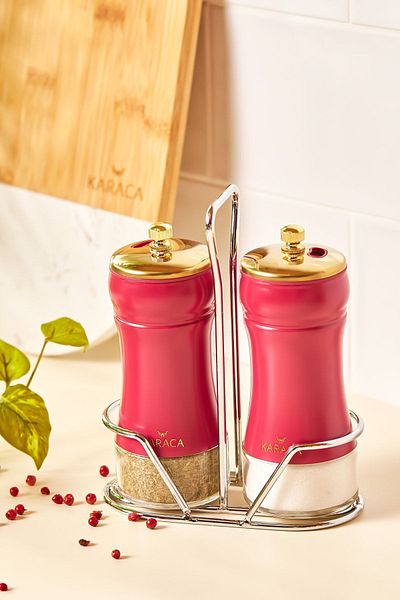 Karaca Gold Berry Salt and Pepper Shakers