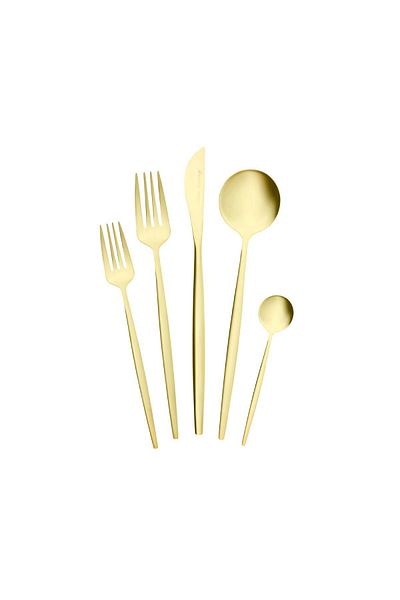 Karaca Orion Matte 30 Piece Fork Spoon Knife Box for 6 People Champagne Gold