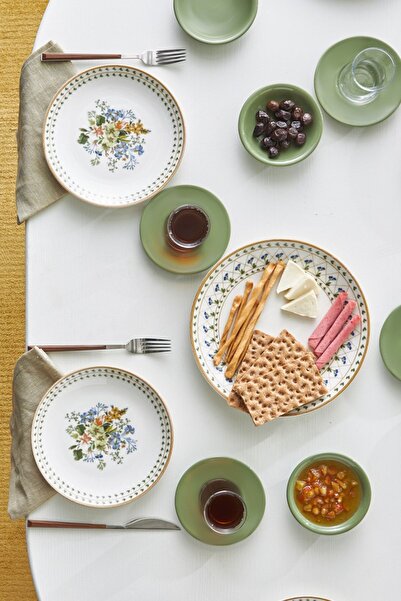 Karaca Foliage 25 Parça 6 Kişilik Porselen Kahvaltı/servis Takımı