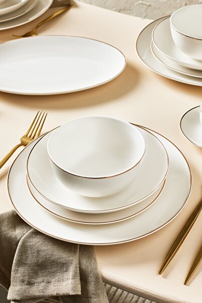 Karaca Epsilon New Bone 76 Parça 12 Kişilik Yemek Takımı Gold