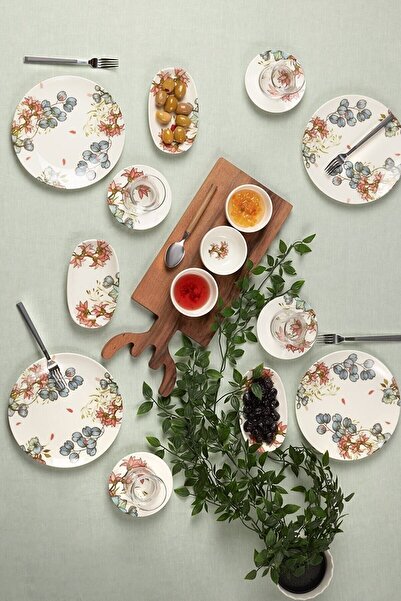 Karaca Peony 18 Parça 4 Kişilik Porselen Kahvaltı Servis Takımı