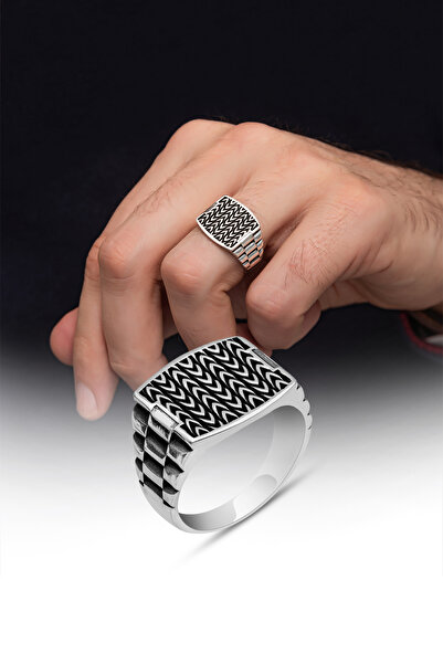 ALYANSEVİM Kordon Modeli Taşsız 925 Gümüş Erkek Yüzük