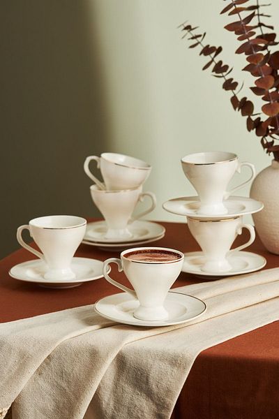 Karaca Biga Coffee Cup Set for 6 People 90 ml