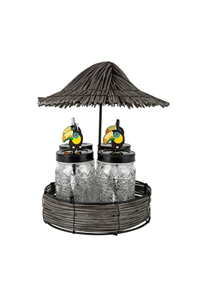 Karaca Toucan 4-Piece Mug/mug Set with Stand