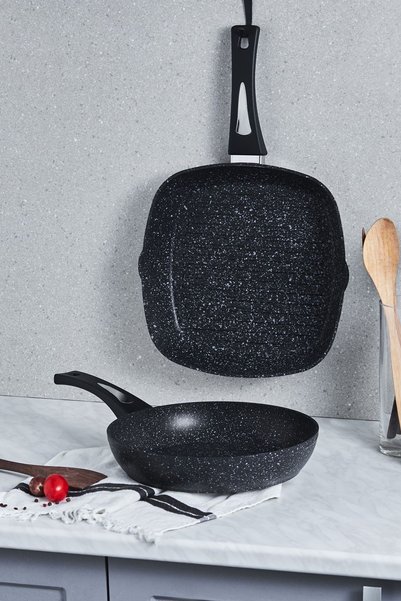 Karaca Defne Bio Granite Pan-grill Set Black