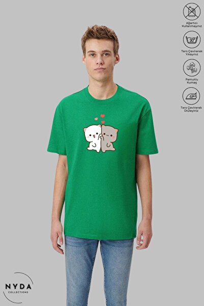 Nyda Collections Tricou oversize unisex din bumbac imprimat Heart Bubu Dudu -...