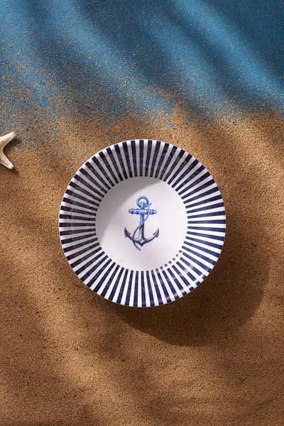 Karaca Marin Anchor Melamine Snack Bowl 16 cm