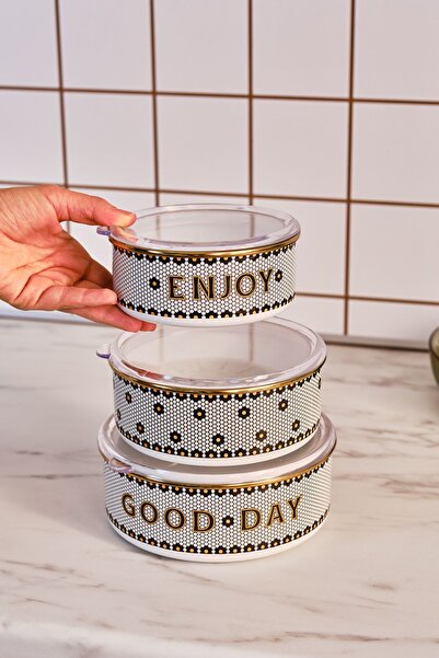 Karaca Bonte 3-Piece Enamel and Storage Container Set