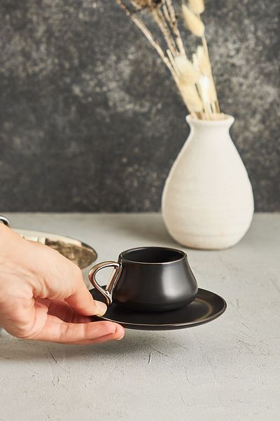 Karaca Senior Black 2-Person Coffee Cup Set 90 ml