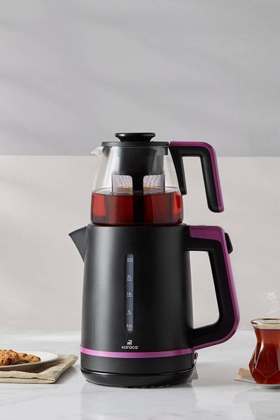 Karaca Maxi Tea Xl 2in1 Tea Machine with Glass Teapot and Kettle Roseberry