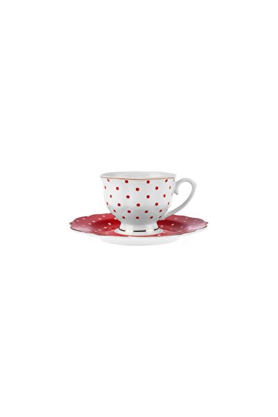 Karaca New Romantic Polka Dot Coffee Cup 90 ml Red