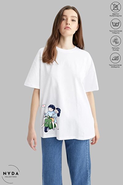 Nyda Collections Unisex majica kratkih rukava sa okruglim izrezom, motorizova...