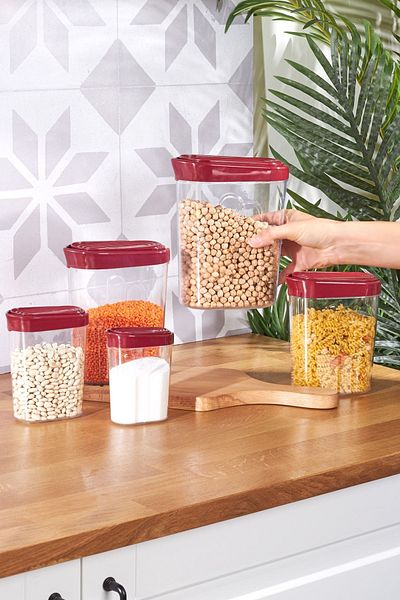 Karaca Slot Red 5 Piece Storage Container