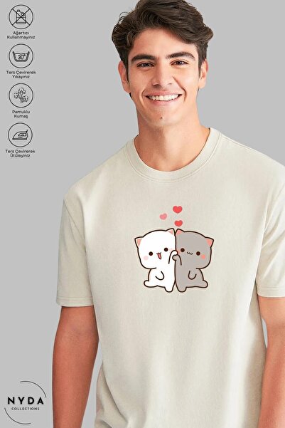 Nyda Collections Tricou oversize unisex din bumbac imprimat Heart Bubu Dudu -...