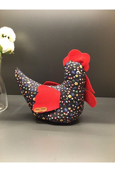 Generic Brand Dems Black Floral Chicken Door Stopper