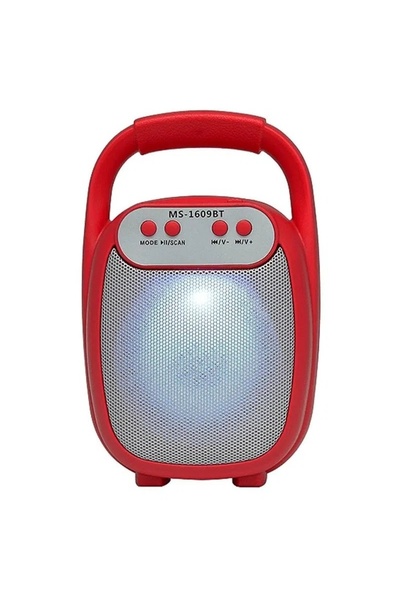 Meir Ms-1609bt Mobil Multimedya Hoparlörü Bluetooth Ve Fm Radyolu Kırmızı