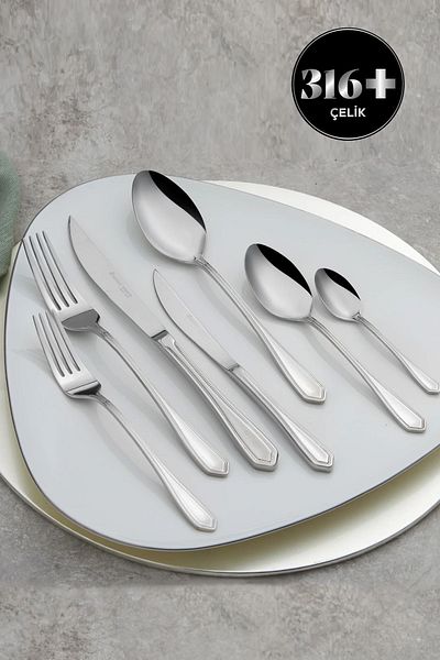 Karaca Madrid Elegance 316 Steel 84 Piece Cutlery Set for 12 Persons