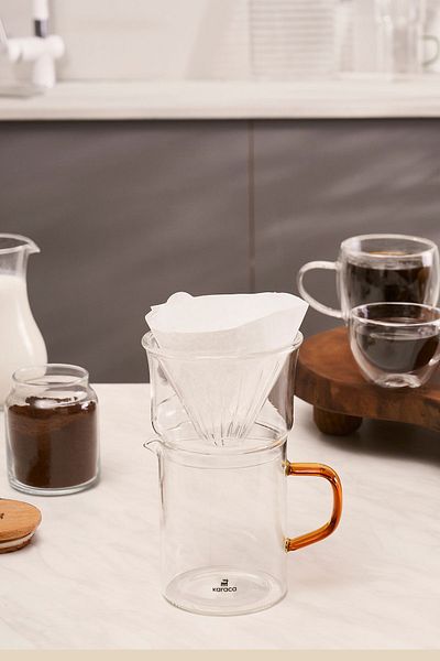 Karaca Draco Borosilicate Glass Dripper Coffee/Filter Coffee Brewing Equipment 450 ml Orange