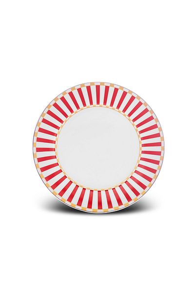 Karaca Linea New Year New Year Cake Plate 19 cm Red