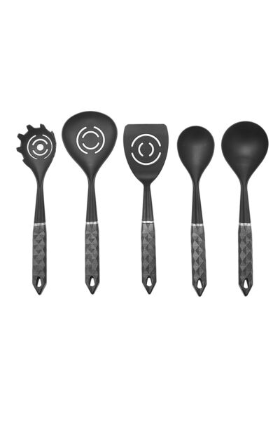 Karaca Diamond Gray 6 Piece Serving Set with Stand