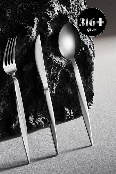 Karaca X Sariyer Design Vortex Elegance 316 84 Pieces 12 Person Cutlery Set