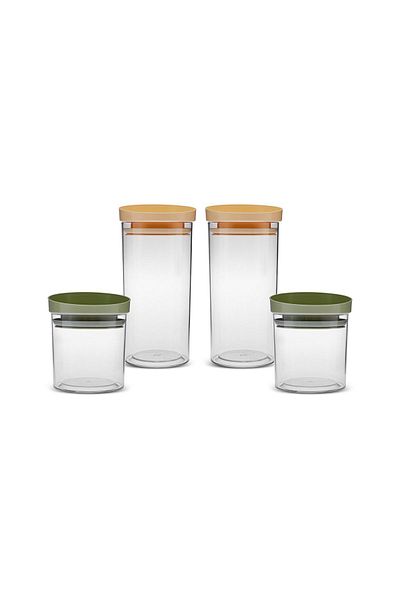 Karaca Ivory 4 Piece Silicone Jar and Storage Set