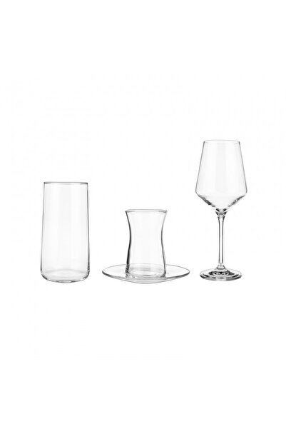 Karaca Cam Vivid 24 Parça 6 Kişilik Bardak Seti Beyaz Şarap Kadehi 6+