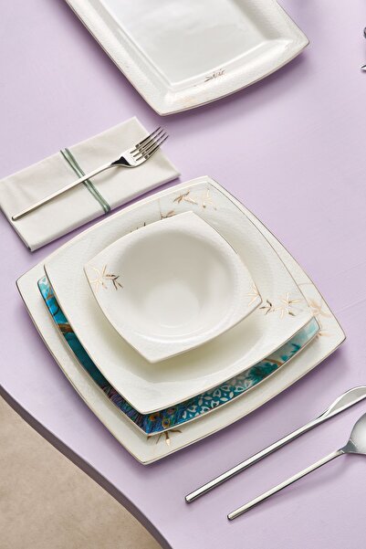 Karaca Fine Pearl Pavo 62 Parça 12 Kişilik Yemek Takımı Kare