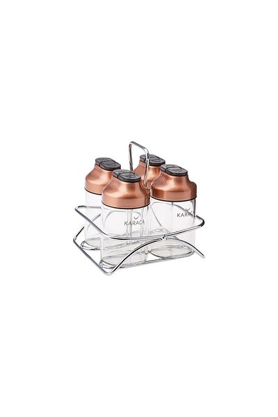 Karaca Dimple Cooper 5 Piece Glass Spice Set