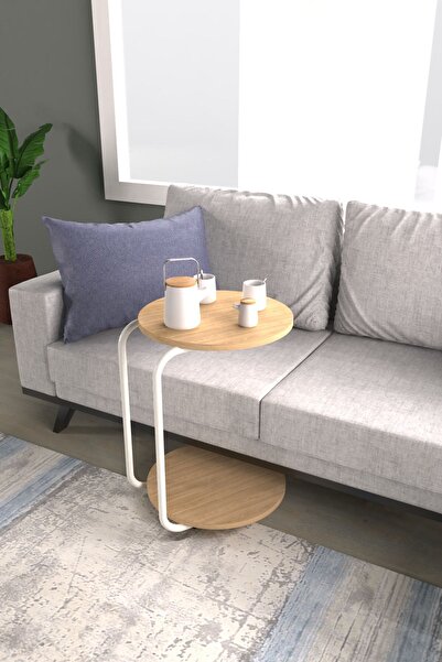 VİLİNZE Emr Tekerlekli Yuvarlak C Sehpa