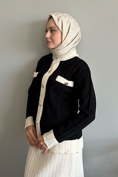 InStyle Black Knitwear Set - with Skirt and Cardigan