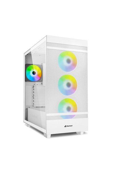 SHARKOON علبة كمبيوتر REBEL C50 باللون الأبيض RGB ATX